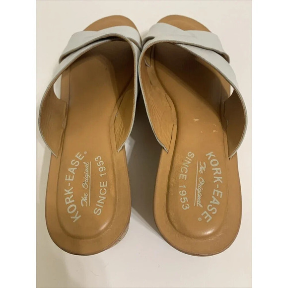 Kork Ease Women's Cork Wedge Sandals Size 7 Leather Off White - Picture 4 of 11